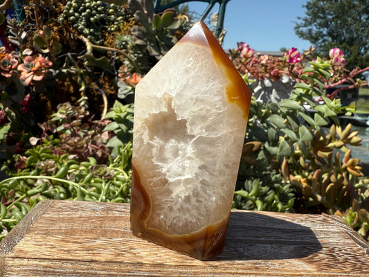 Druzy Carnelian and Quartz Tower