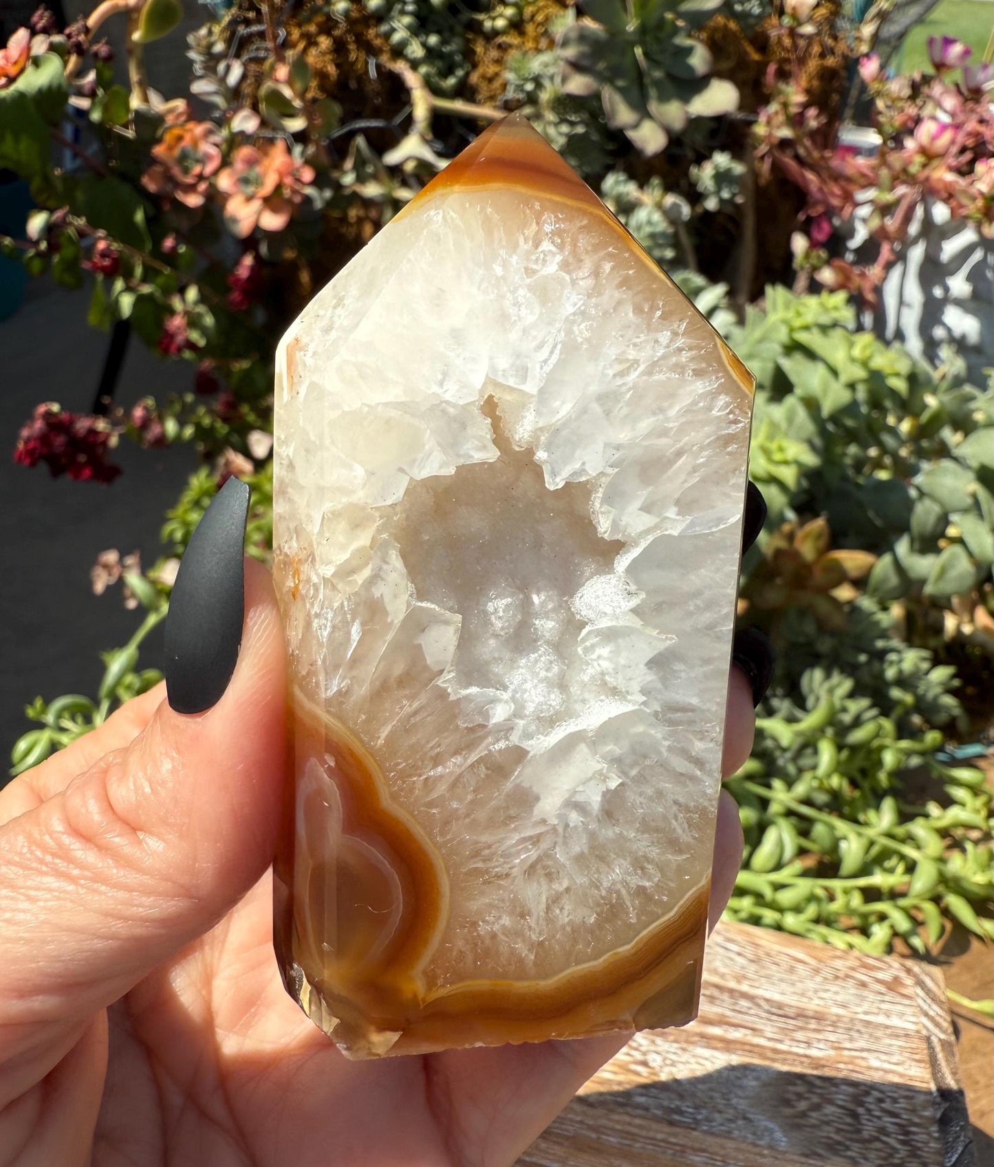 Druzy Carnelian and Quartz Tower