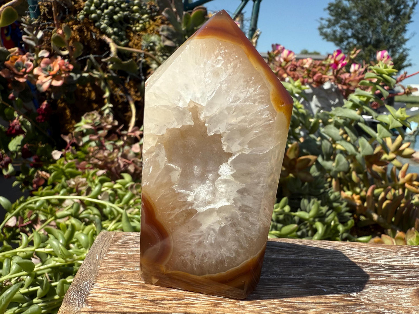 Druzy Carnelian and Quartz Tower