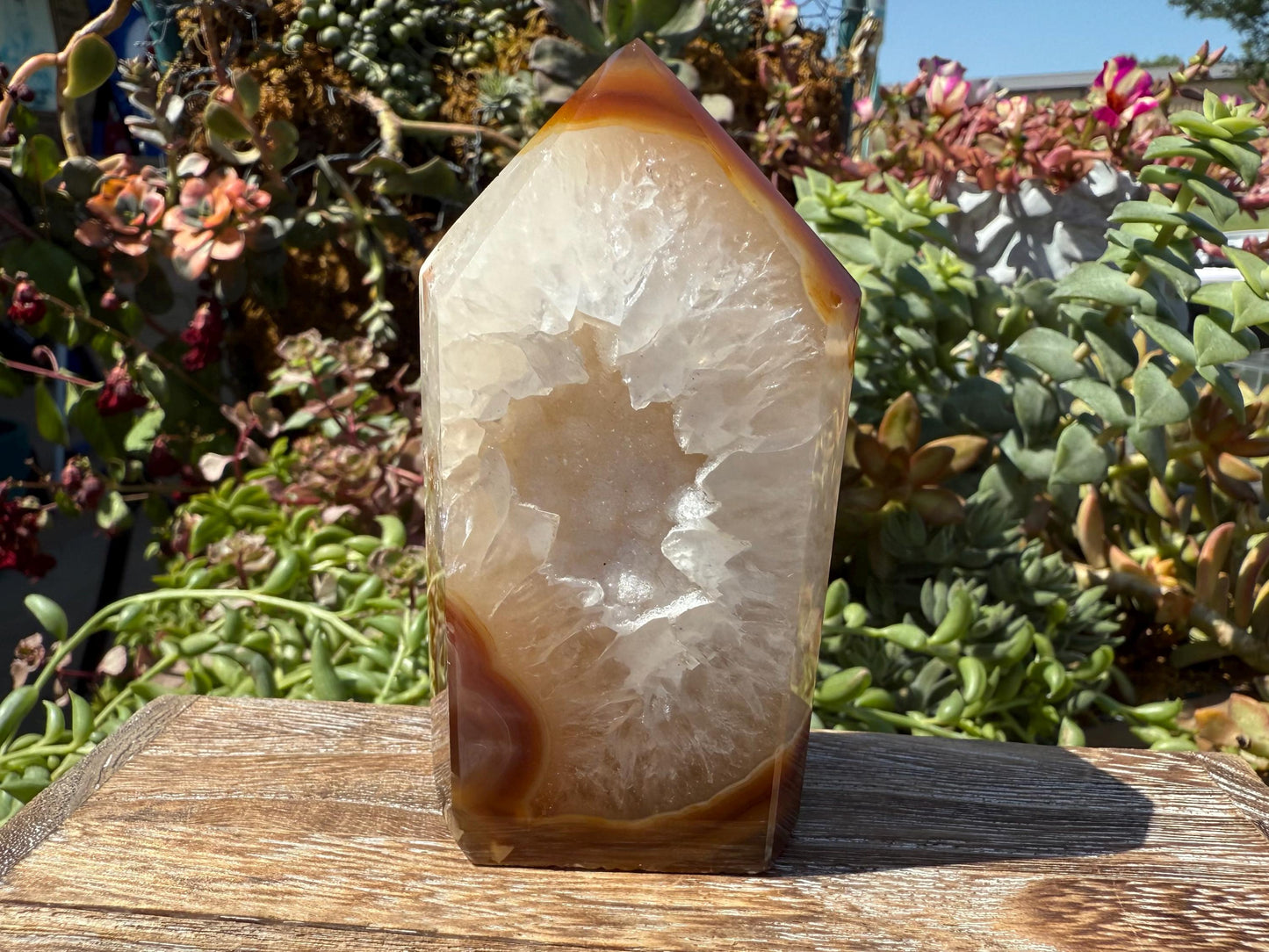Druzy Carnelian and Quartz Tower