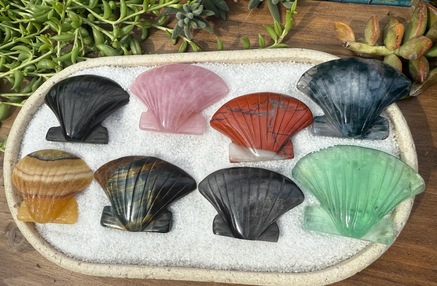 Clam Shell Crystal Carving