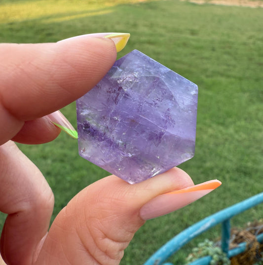 Amethyst Faceted Hexagon, David Star