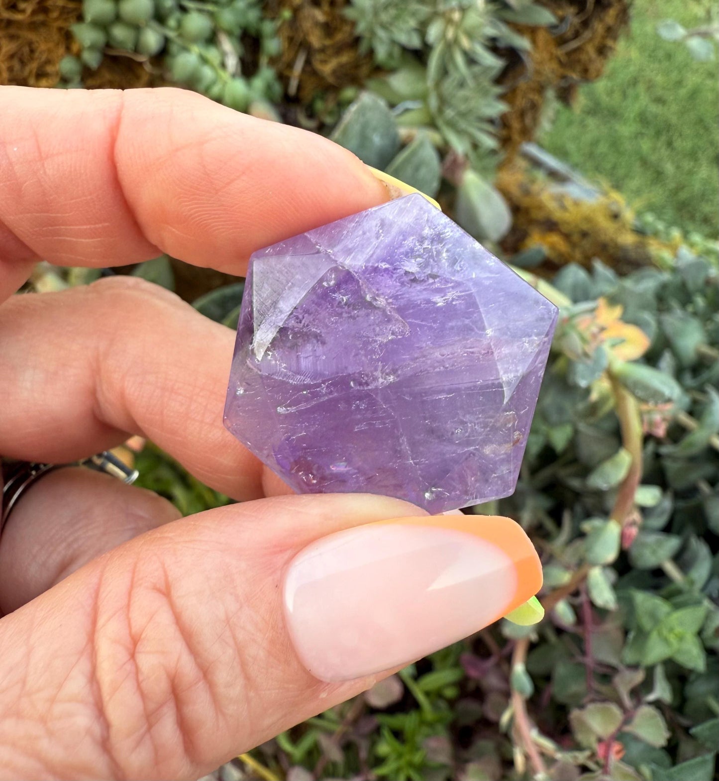 Amethyst Faceted Hexagon, David Star