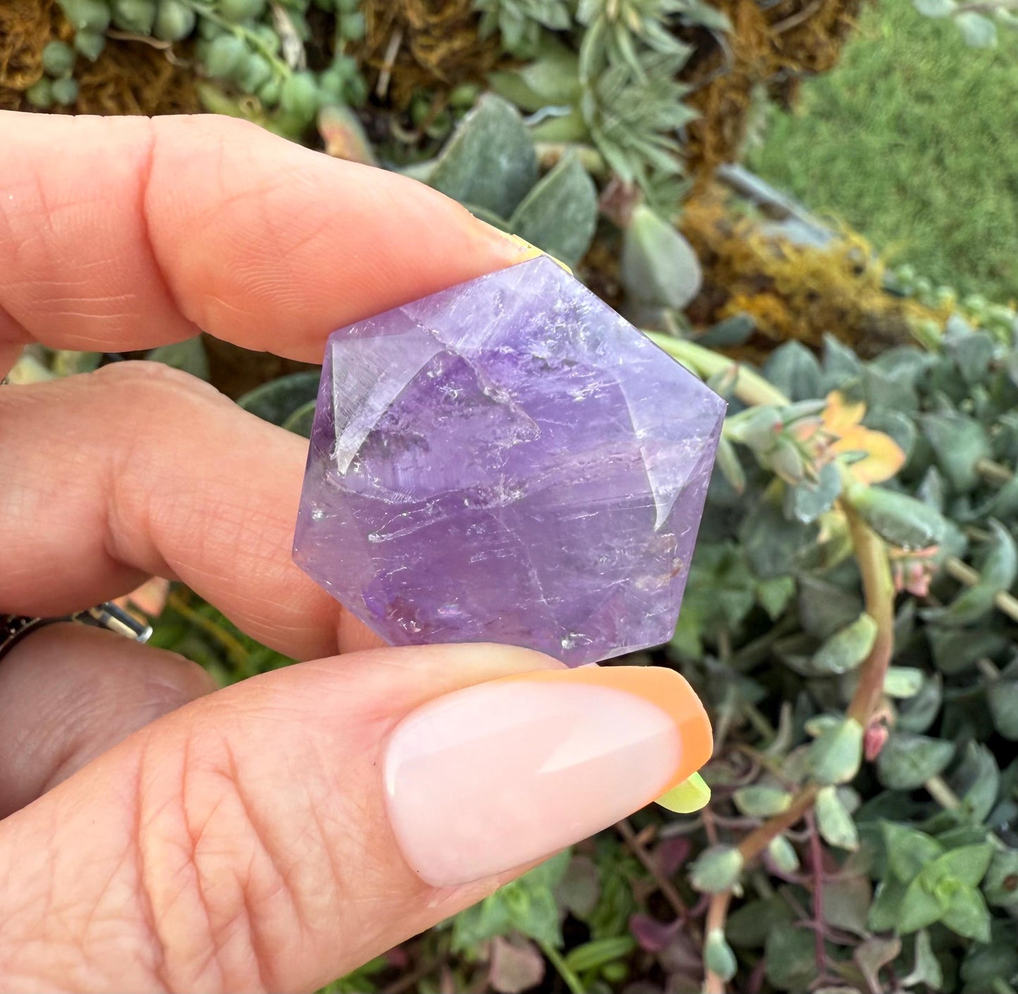 Amethyst Faceted Hexagon, David Star