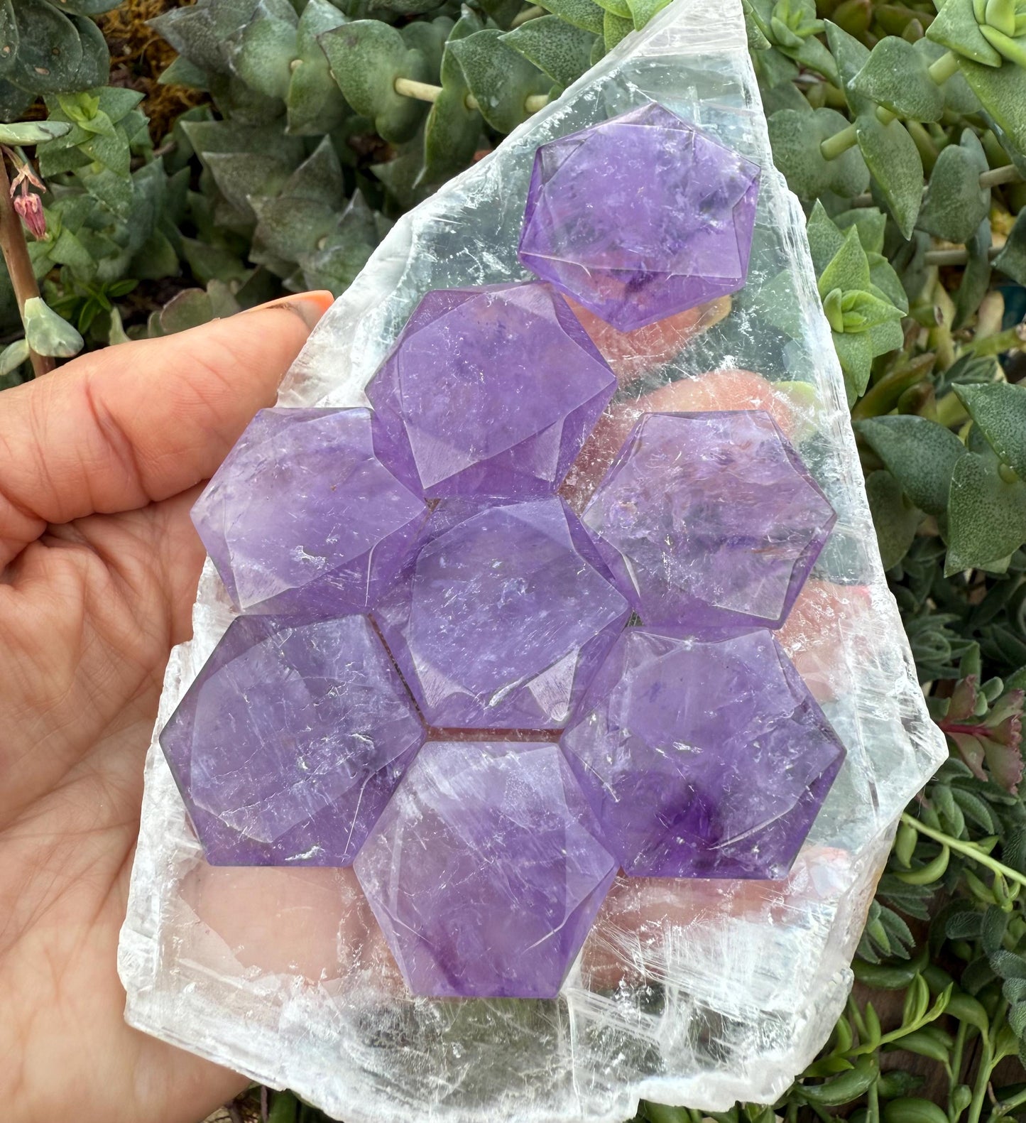 Amethyst Faceted Hexagon, David Star