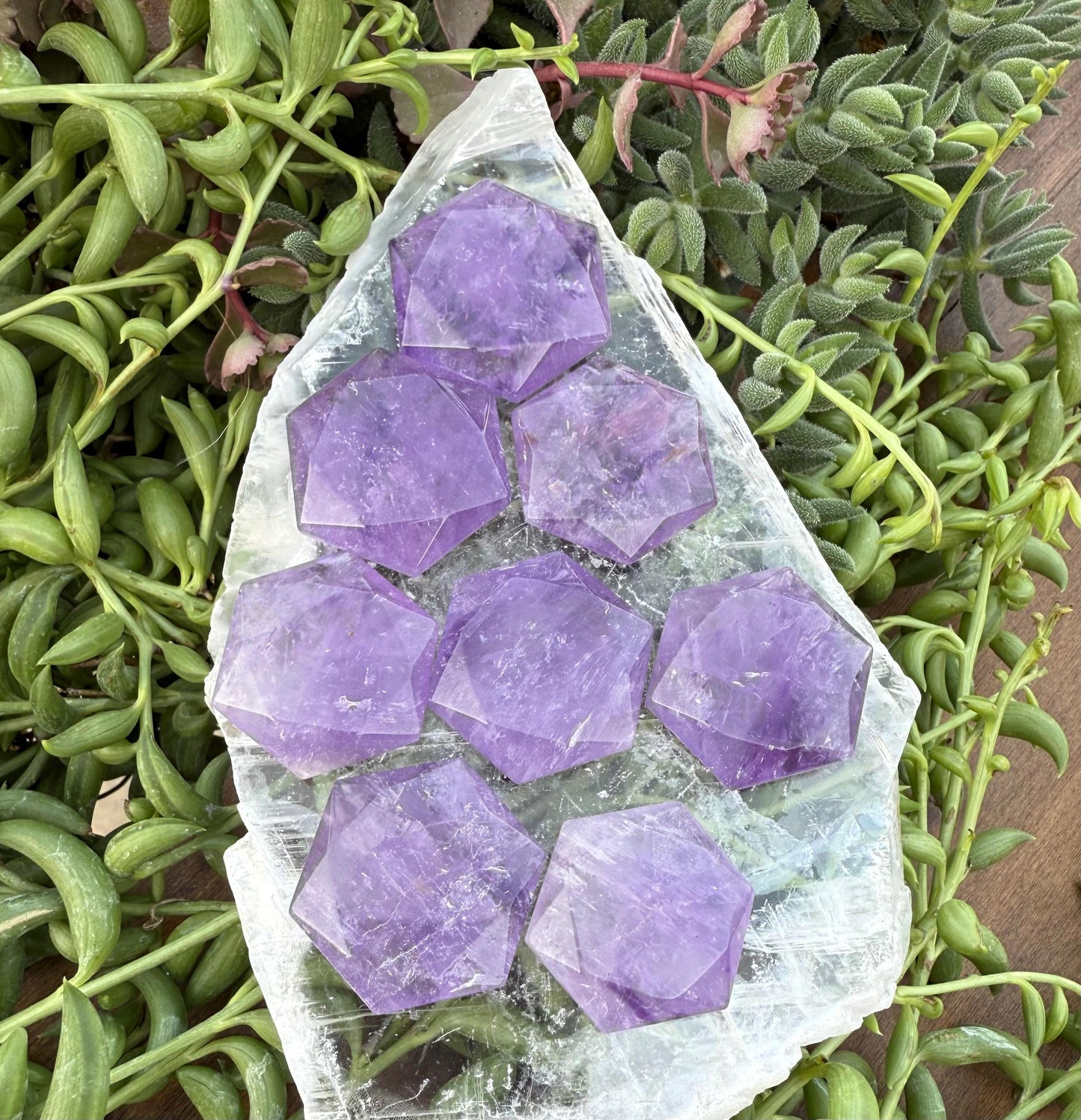 Amethyst Faceted Hexagon, David Star