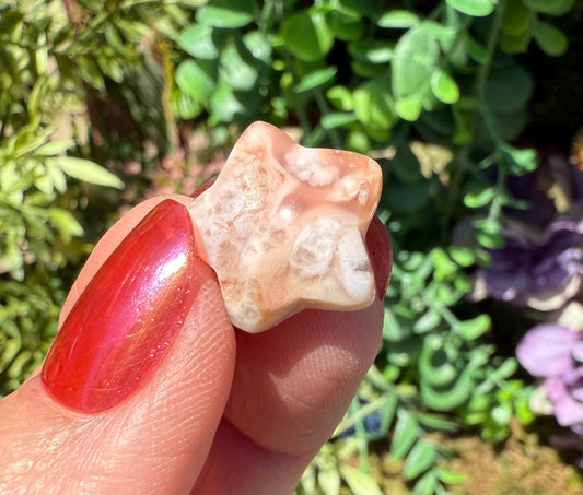 Mini Flower Agate Stars, Moons, & Hearts