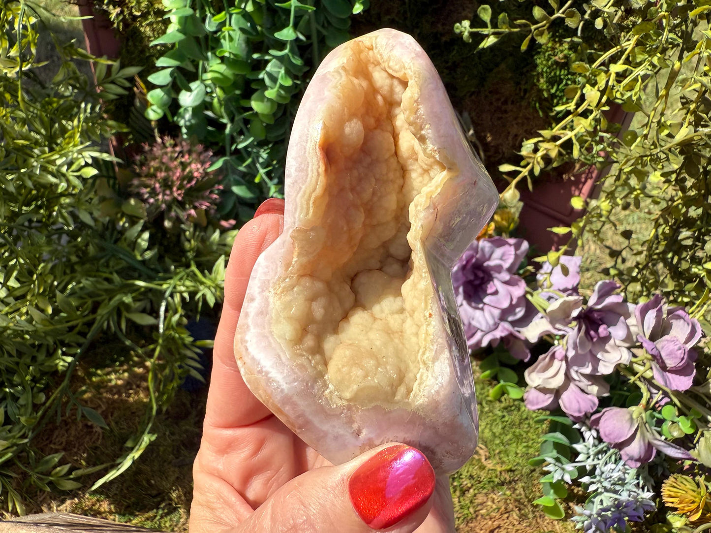 Polished Pink Aragonite Standing Freeform