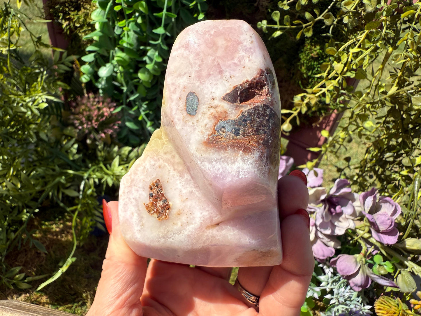 Polished Pink Aragonite Standing Freeform