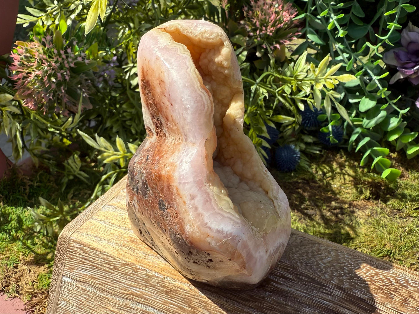 Polished Pink Aragonite Standing Freeform