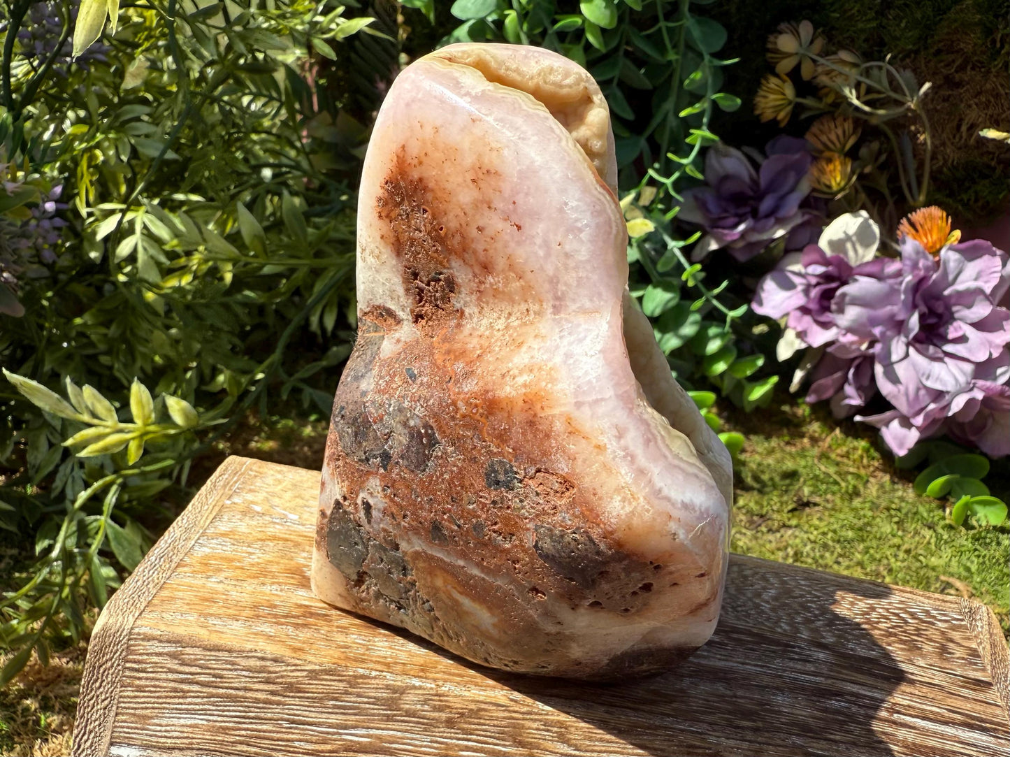 Polished Pink Aragonite Standing Freeform