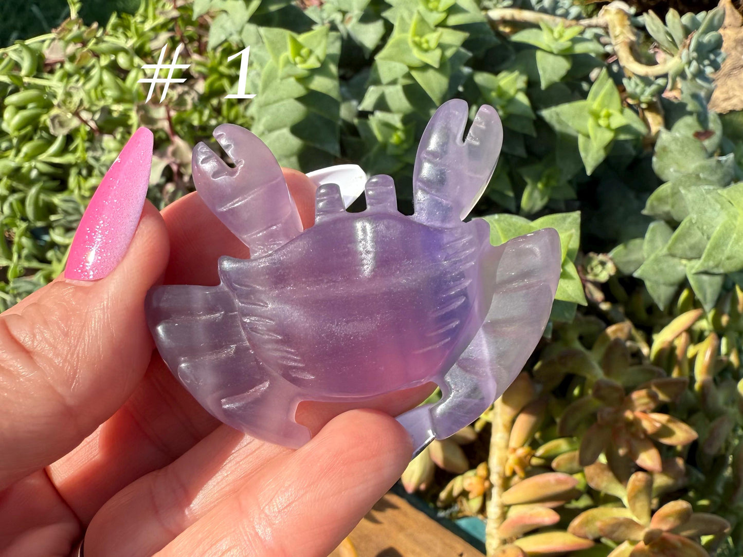 Purple Fluorite Crystal Crab Carving
