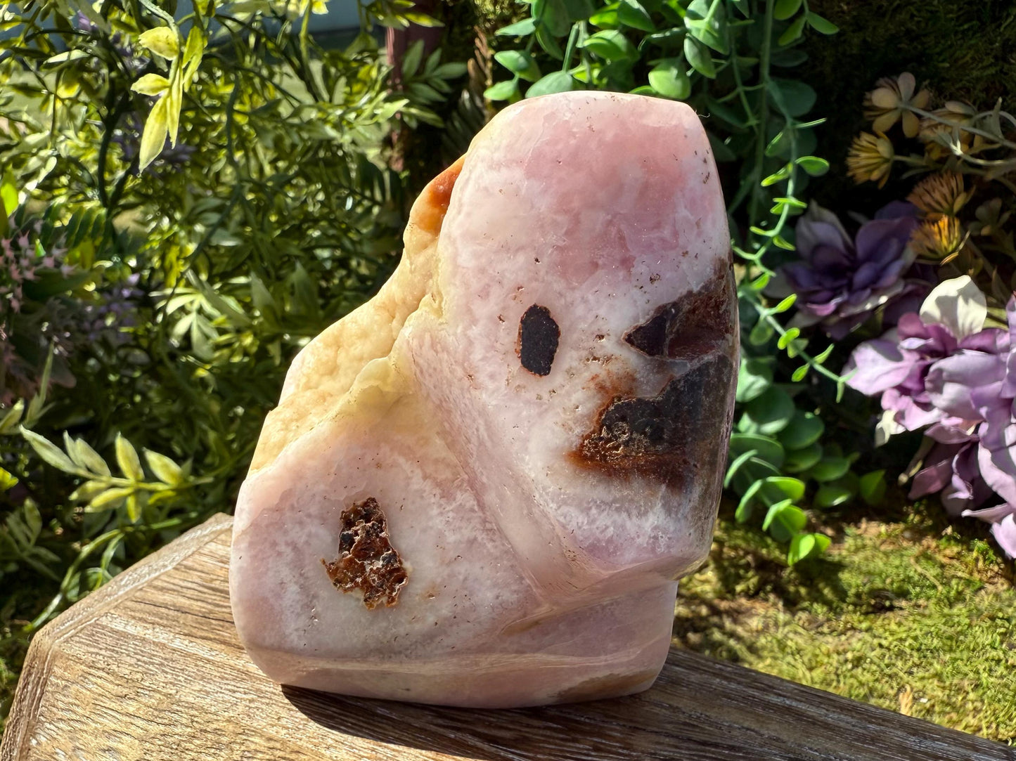 Polished Pink Aragonite Standing Freeform