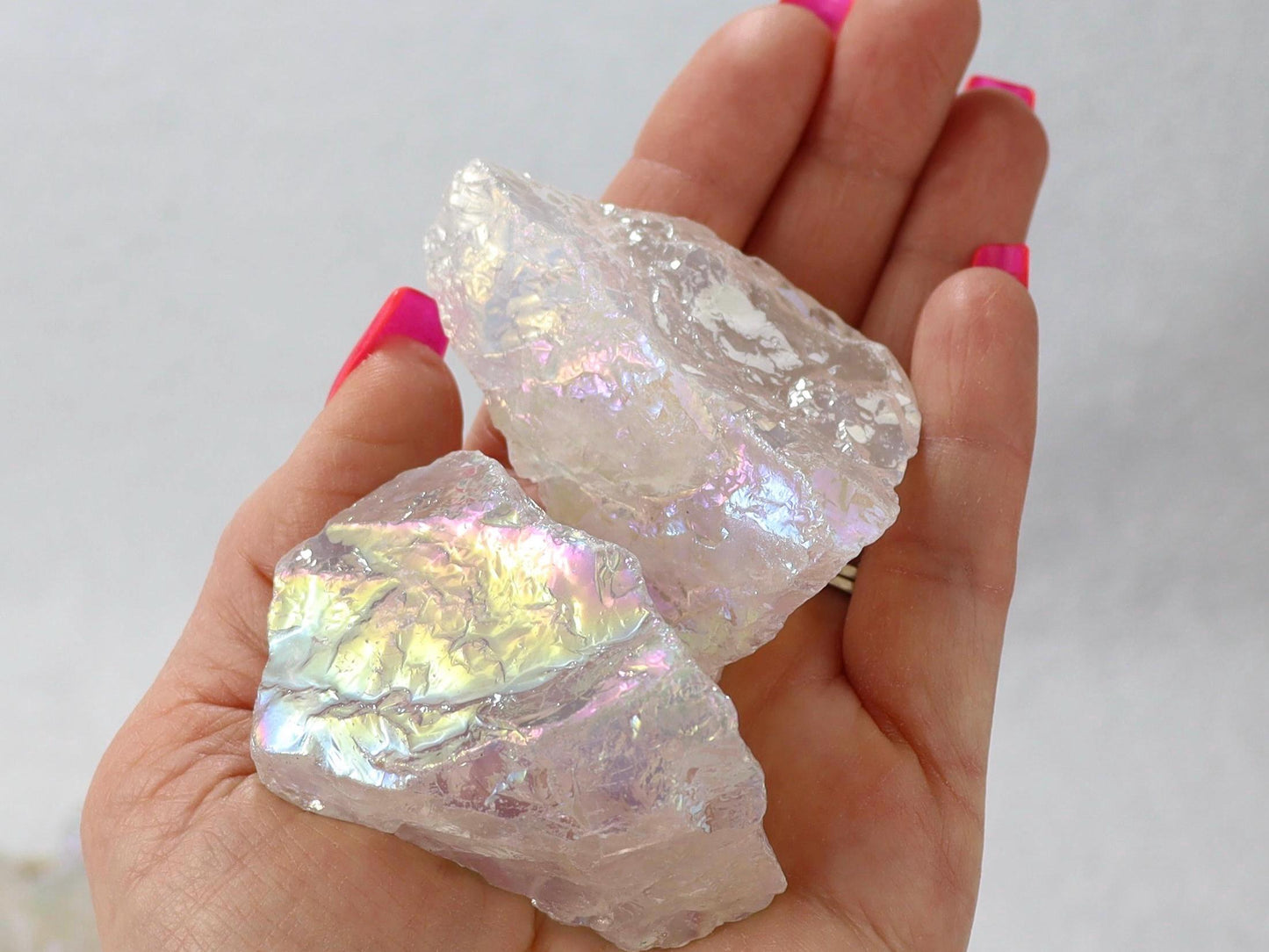 Raw Angel Aura Quartz Crystal Stone