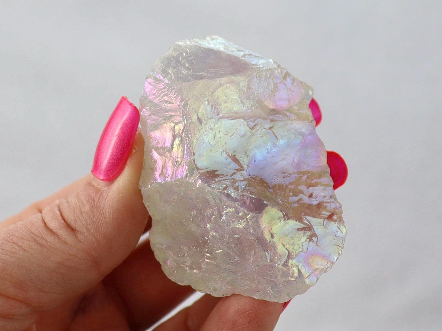 Raw Angel Aura Quartz Crystal Stone
