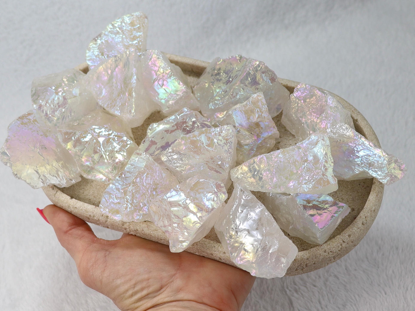 Raw Angel Aura Quartz Crystal Stone