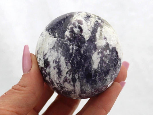 Lepidolite with Smoky Quartz Sphere - Purple Mica Crystal