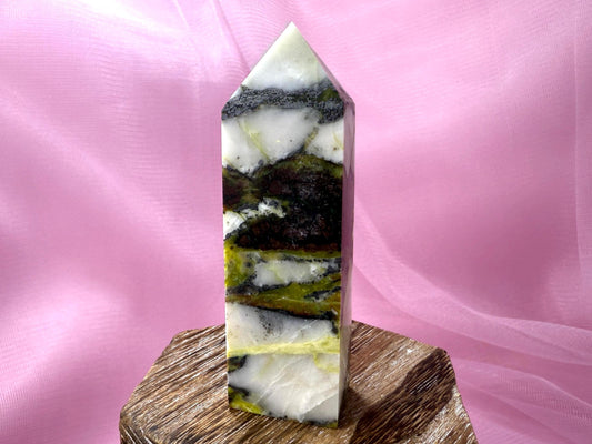 Green Opal Tower with Hematite