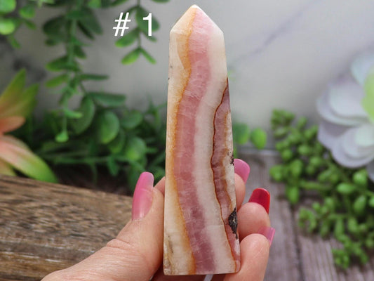 Pink Aragonite Tower: Rare Crystal Point, Pakistan