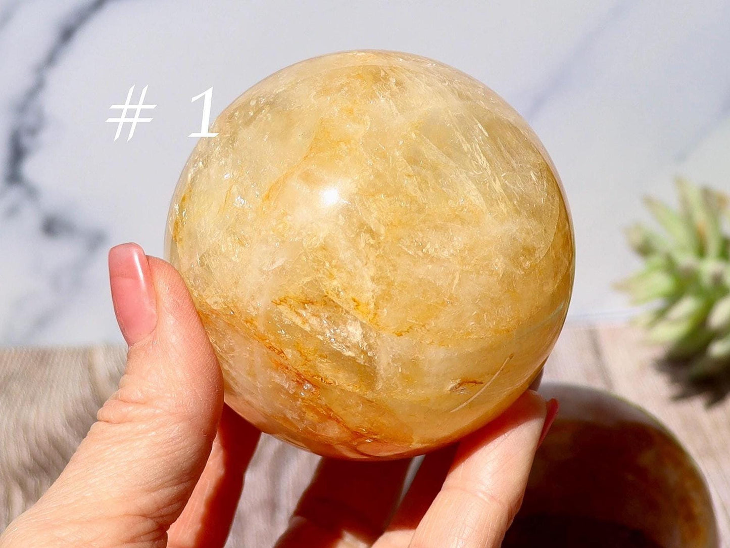 Golden Healer Quartz Sphere