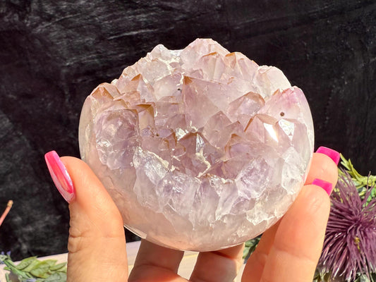 Amethyst Agate Geode Sphere