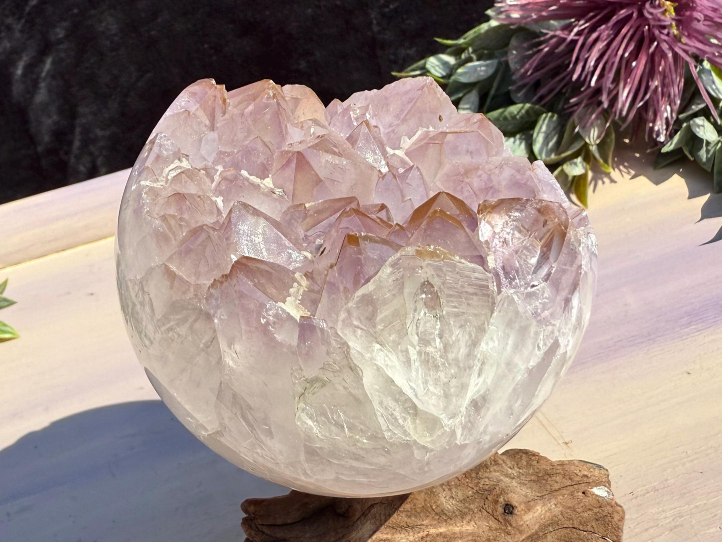 Amethyst Agate Geode Sphere