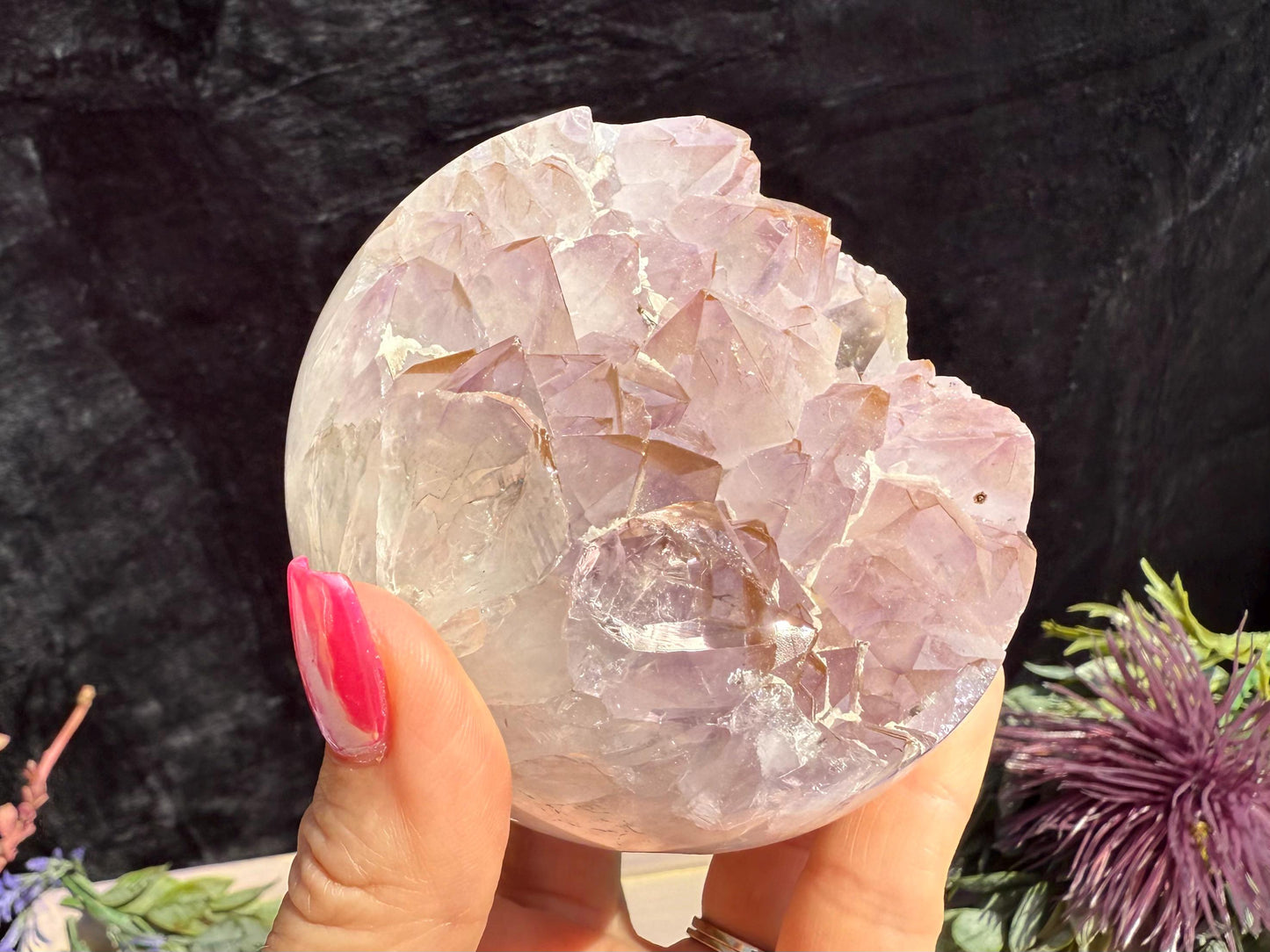 Amethyst Agate Geode Sphere
