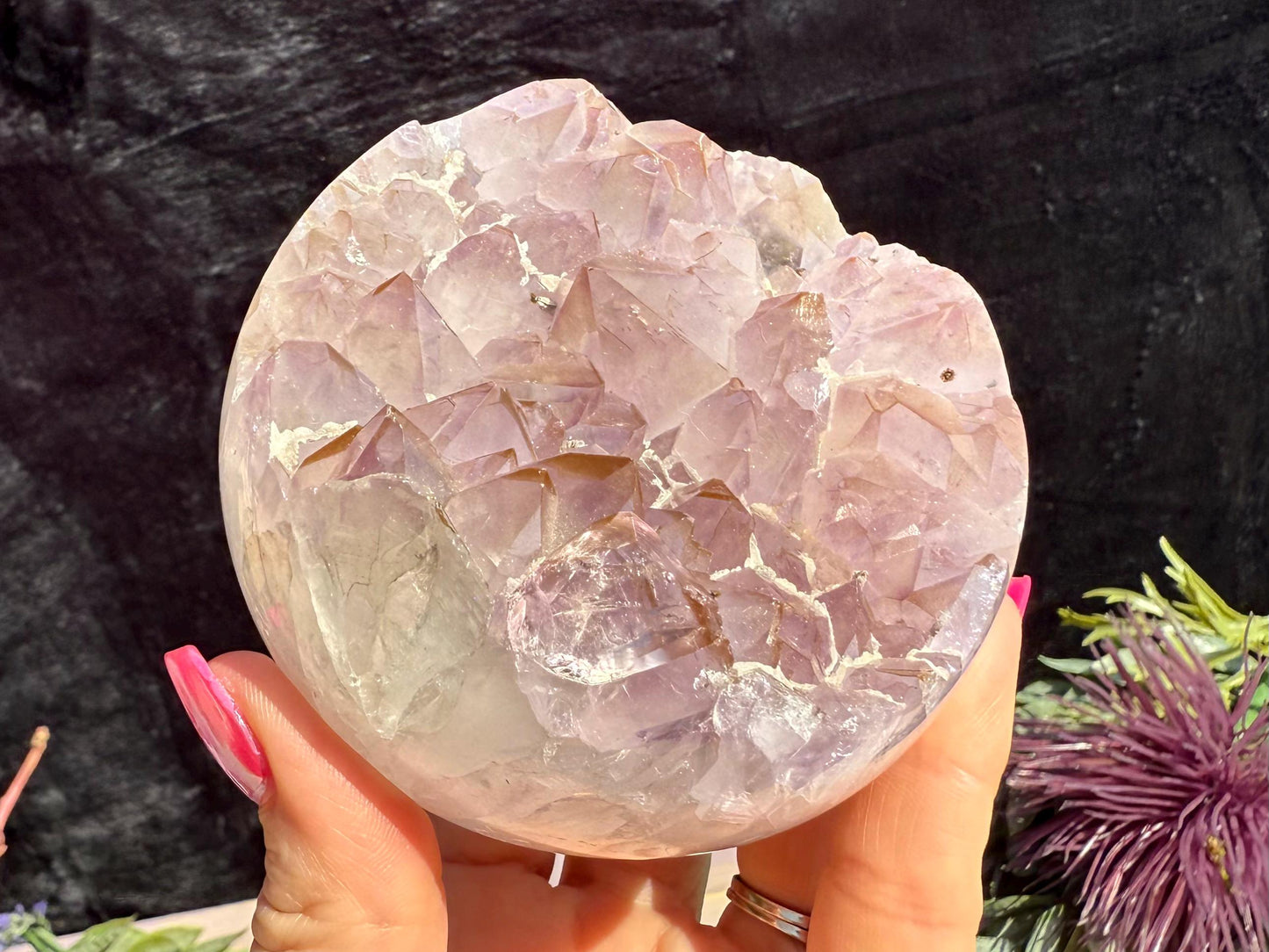 Amethyst Agate Geode Sphere