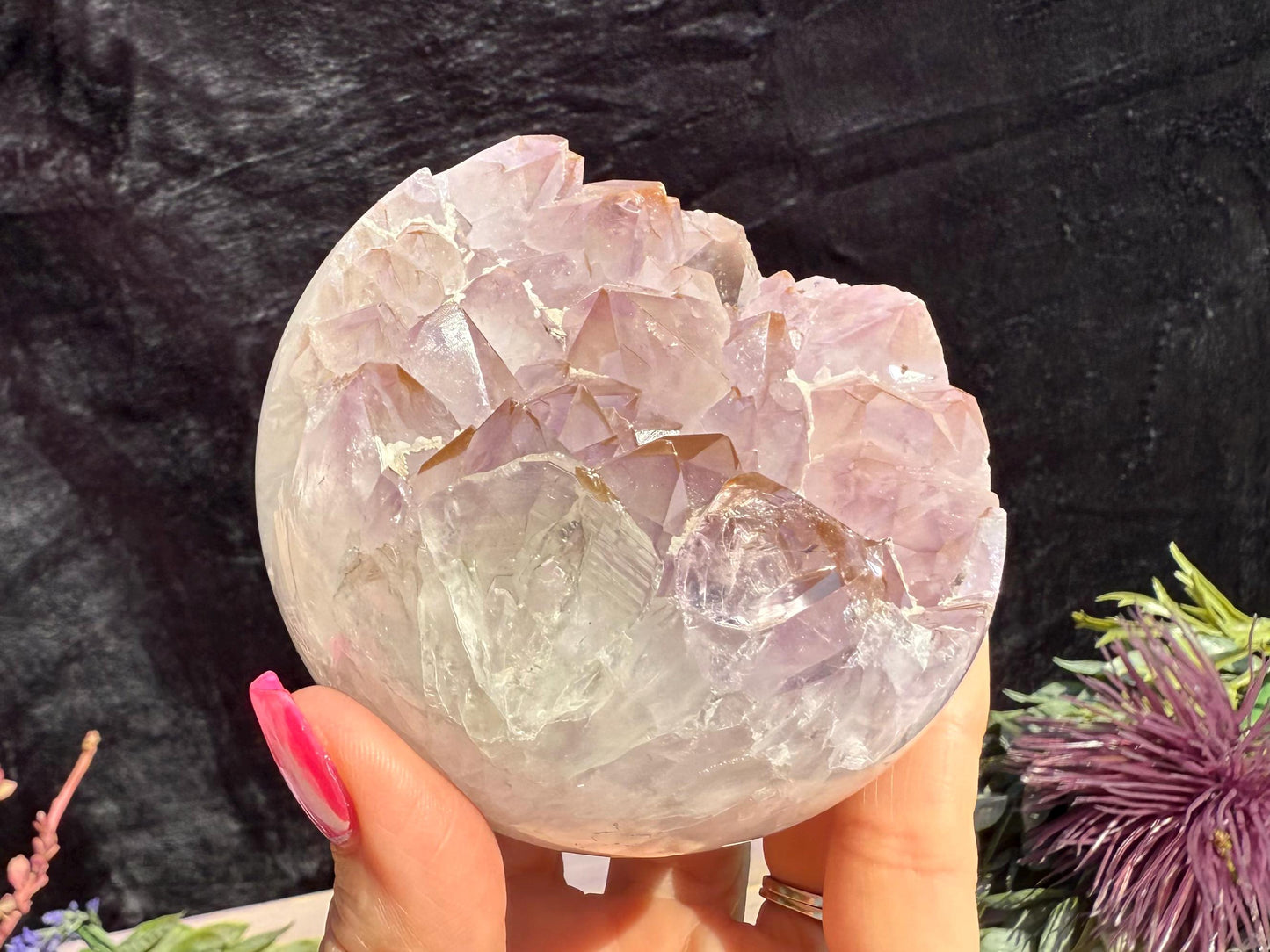 Amethyst Agate Geode Sphere