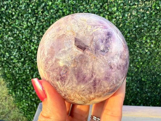 Amethyst Flower Agate Crystal Sphere