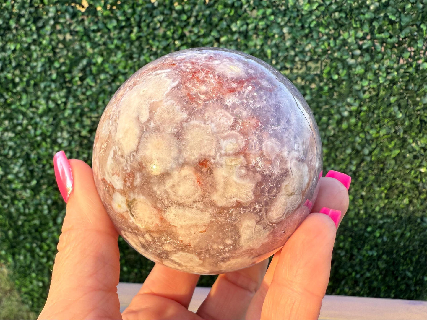 Amethyst Flower Agate Crystal Sphere