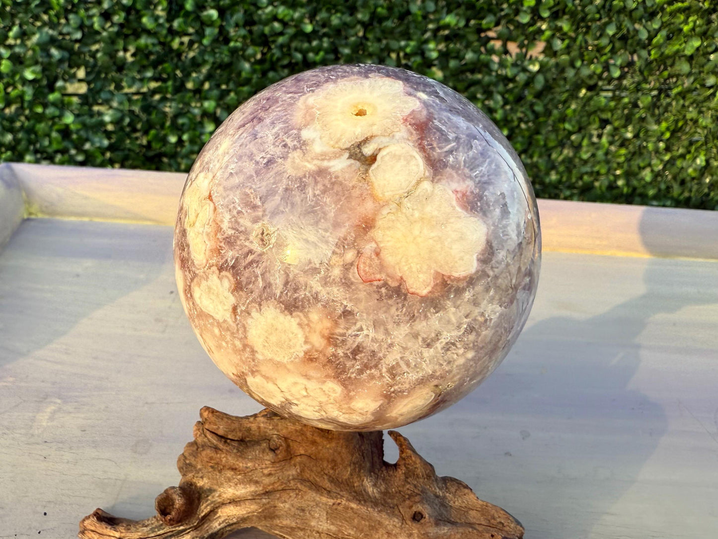 Amethyst Flower Agate Crystal Sphere