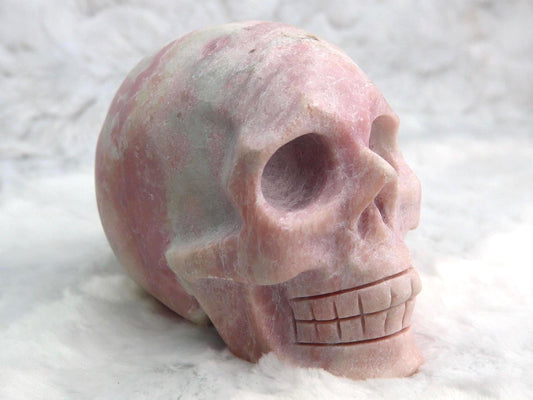 Pink Opal Skull Carving
