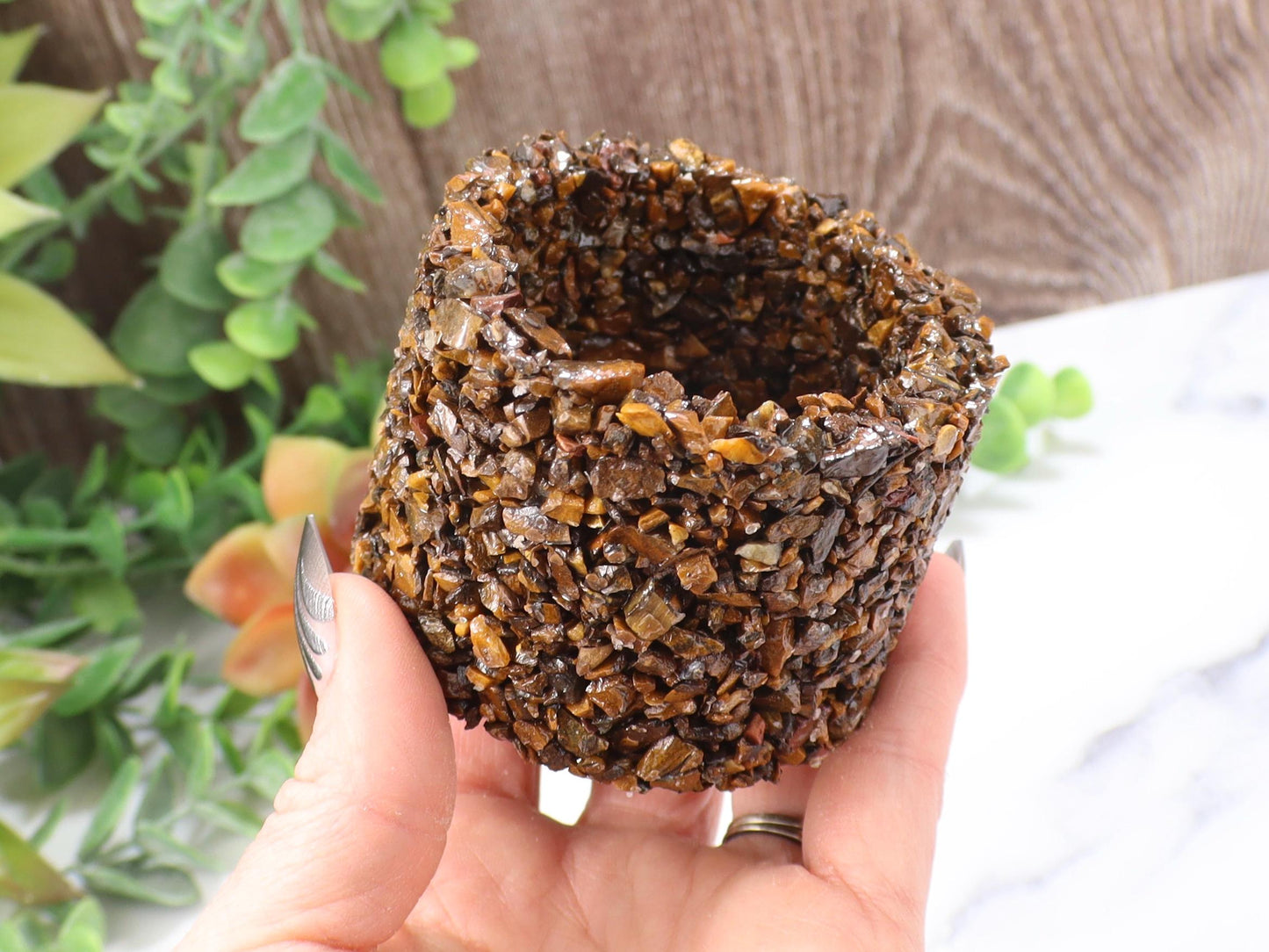Crystal Chip Plant Pot: Desk Decor, Crystal Planter