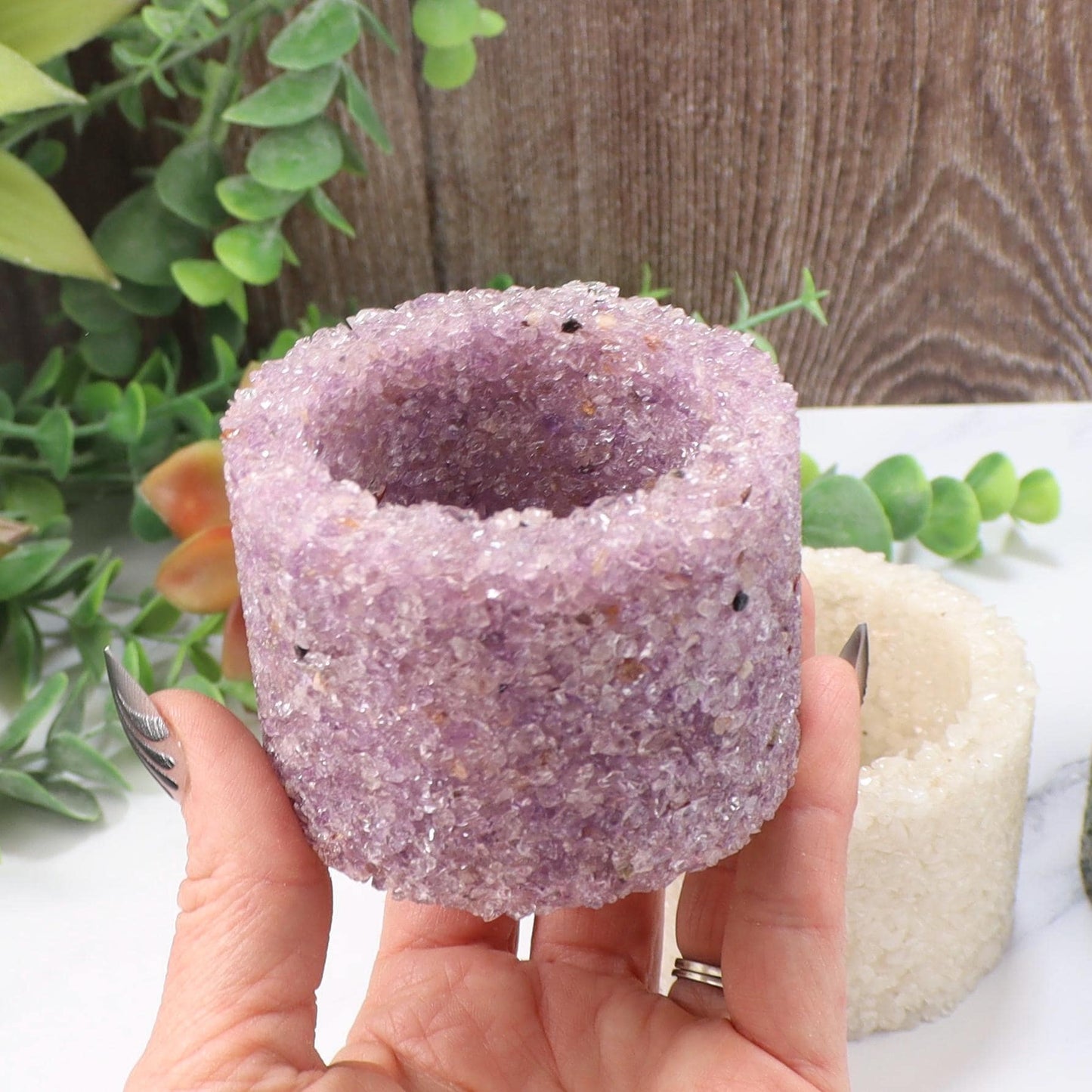 Crystal Chip Plant Pot: Desk Decor, Crystal Planter