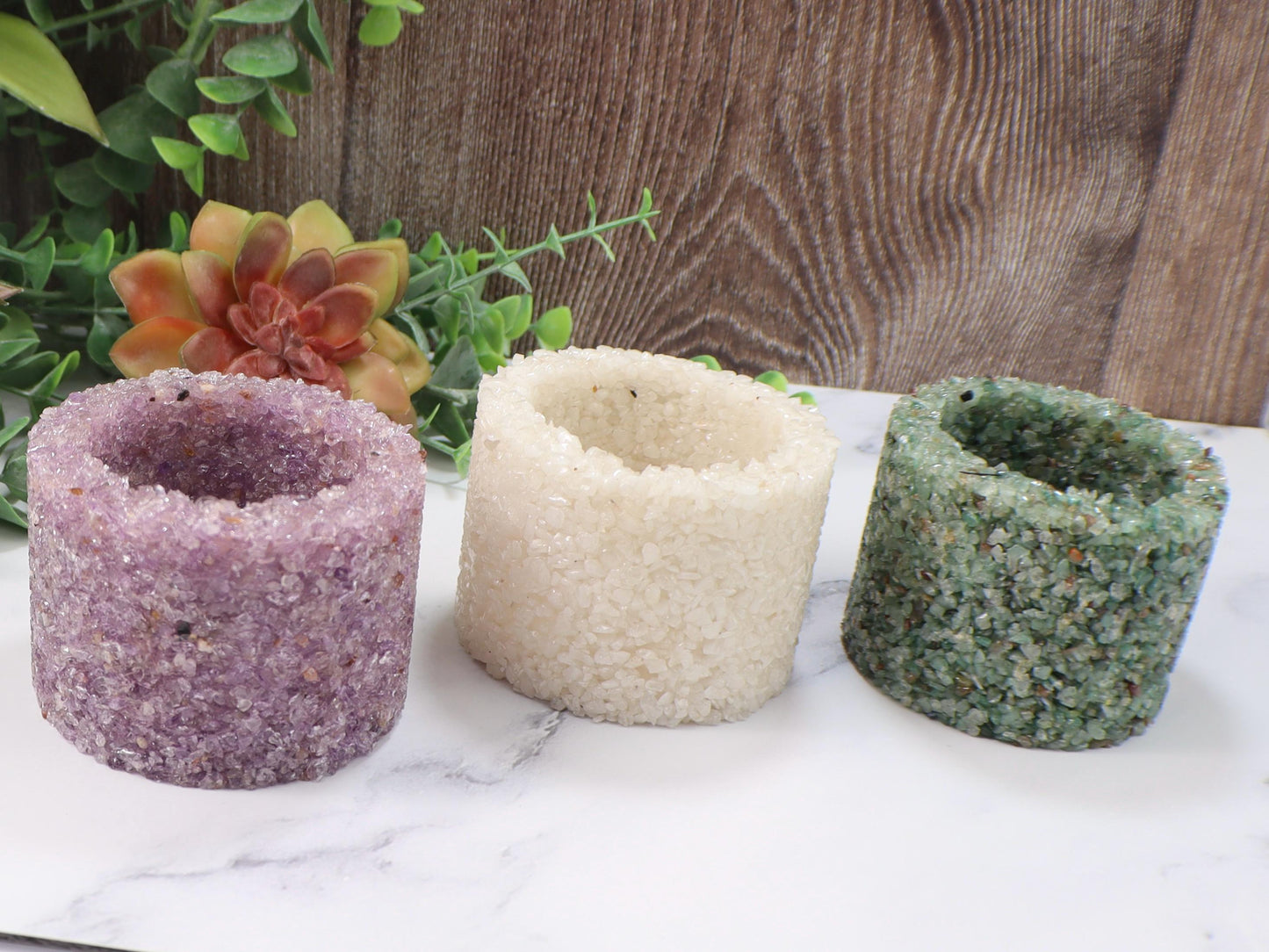 Crystal Chip Plant Pot: Desk Decor, Crystal Planter