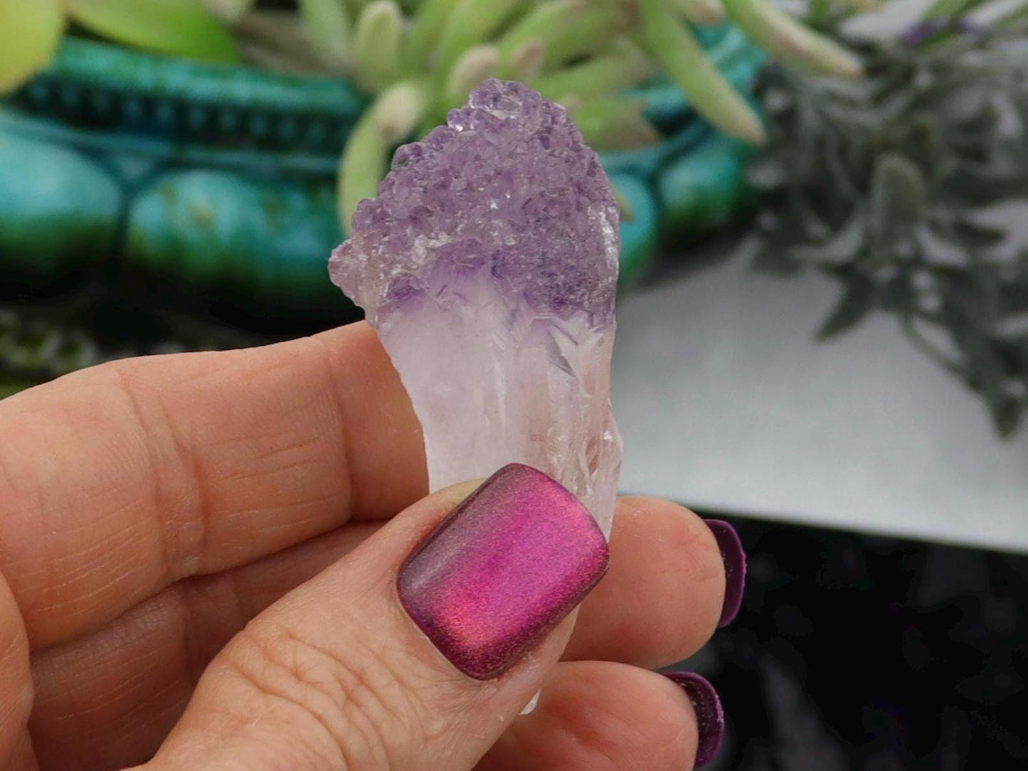 Amethyst Sugar Druzy Point: Brazilian Crystal