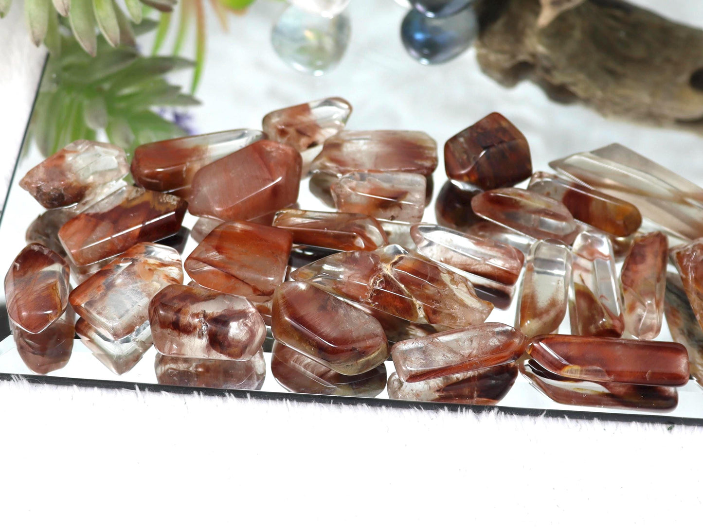 Amphibole Quartz Tumbled Stones