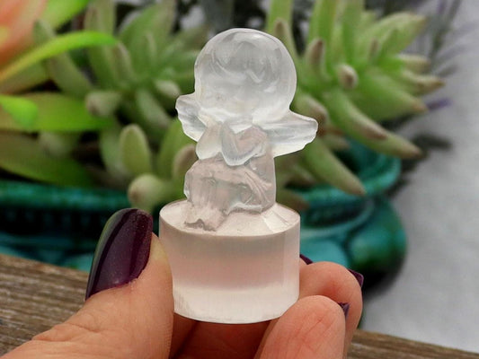 Selenite Baby Angel Carving