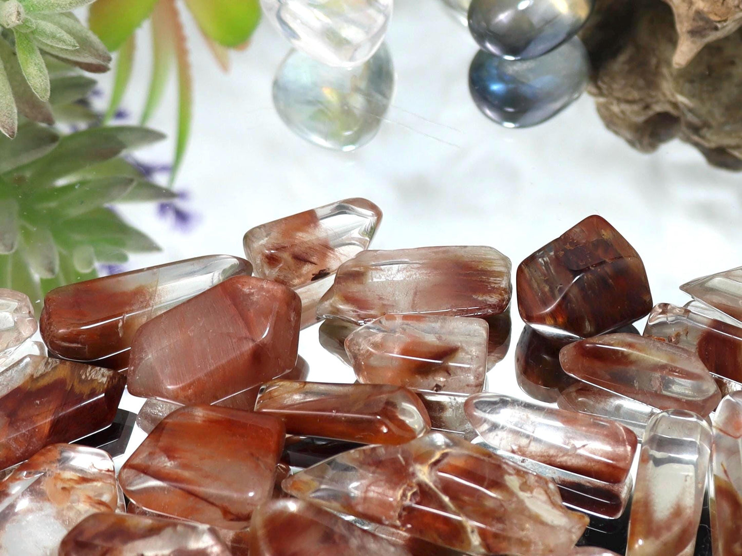 Amphibole Quartz Tumbled Stones