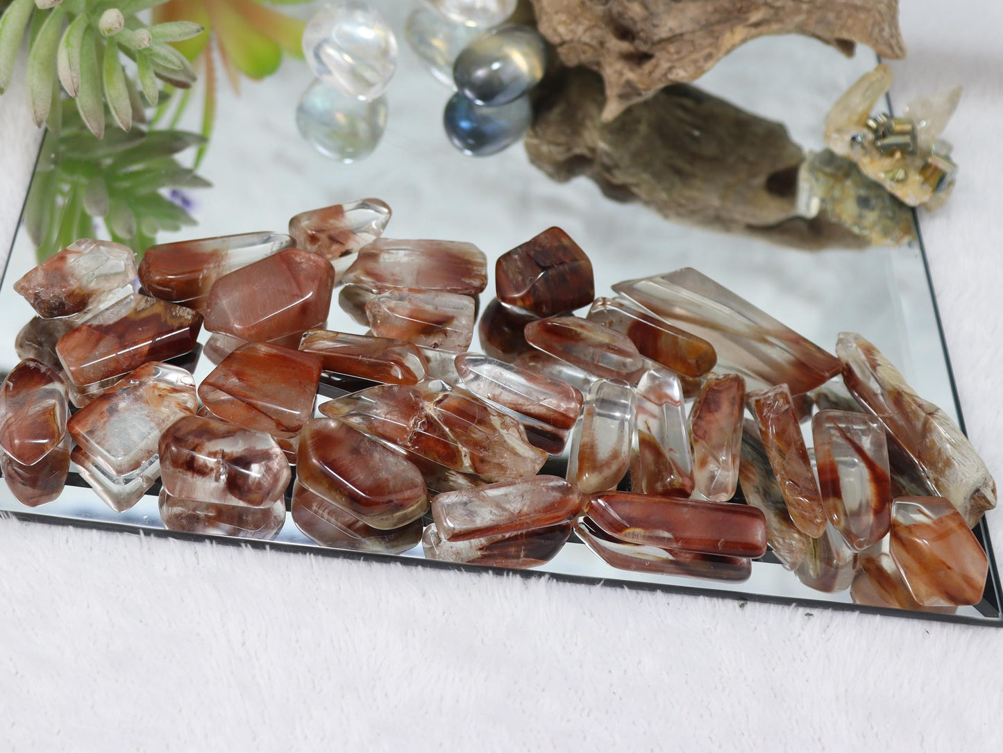 Amphibole Quartz Tumbled Stones