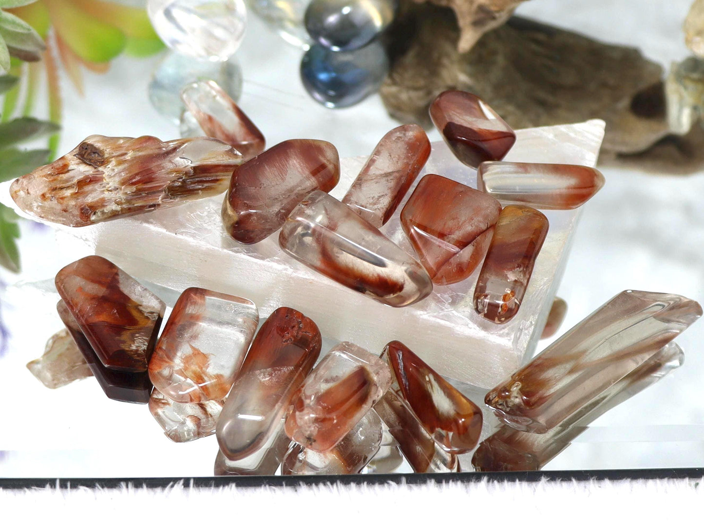 Amphibole Quartz Tumbled Stones