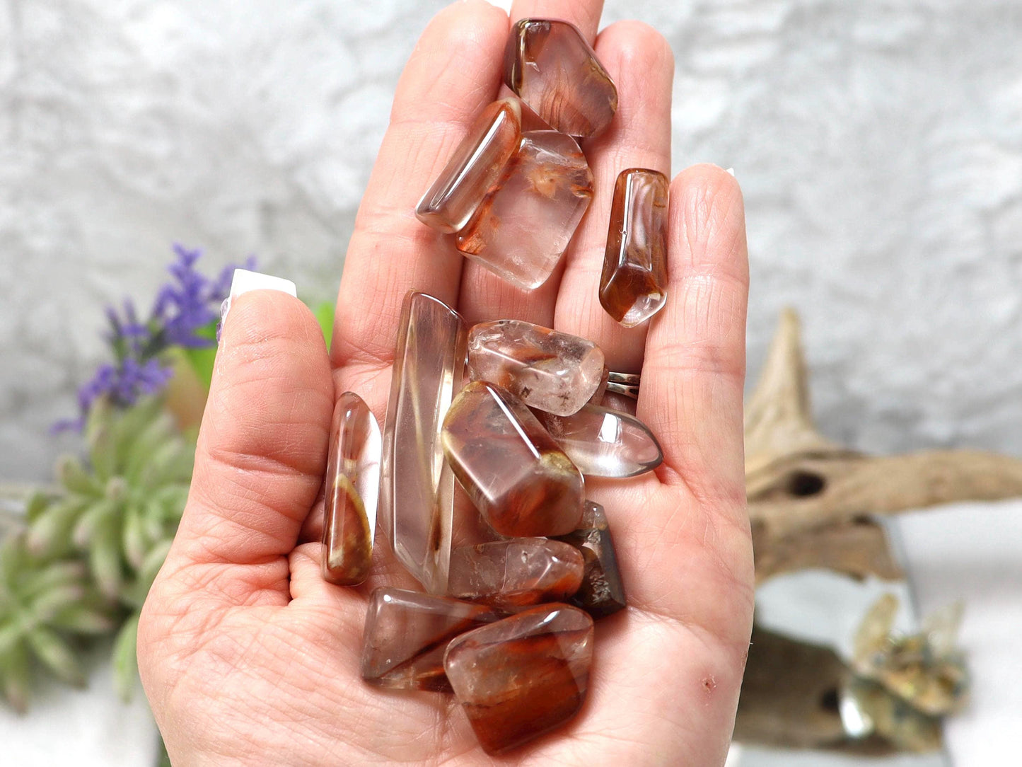 Amphibole Quartz Tumbled Stones