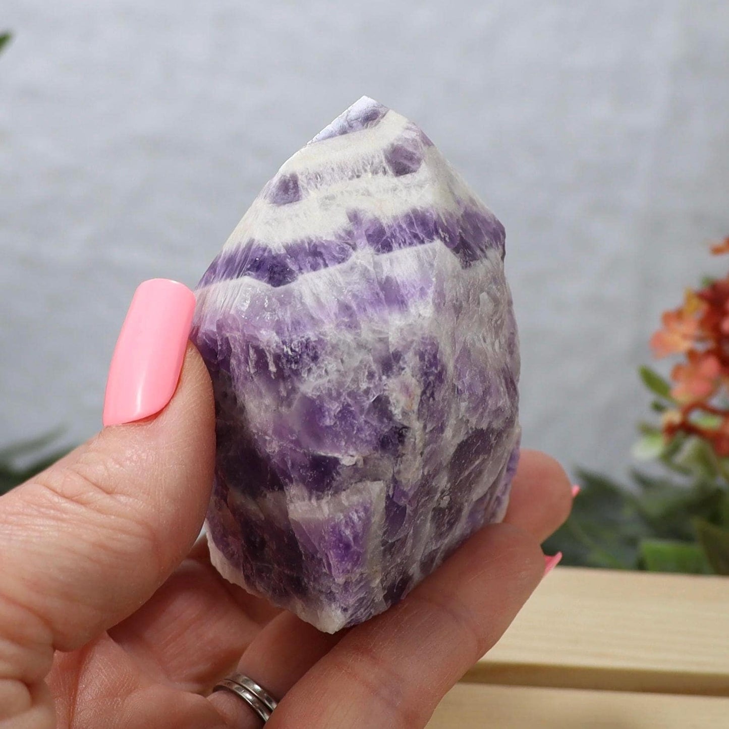 Chevron Amethyst Point: Semi Polished Dream Amethyst, Choose Your Favorite