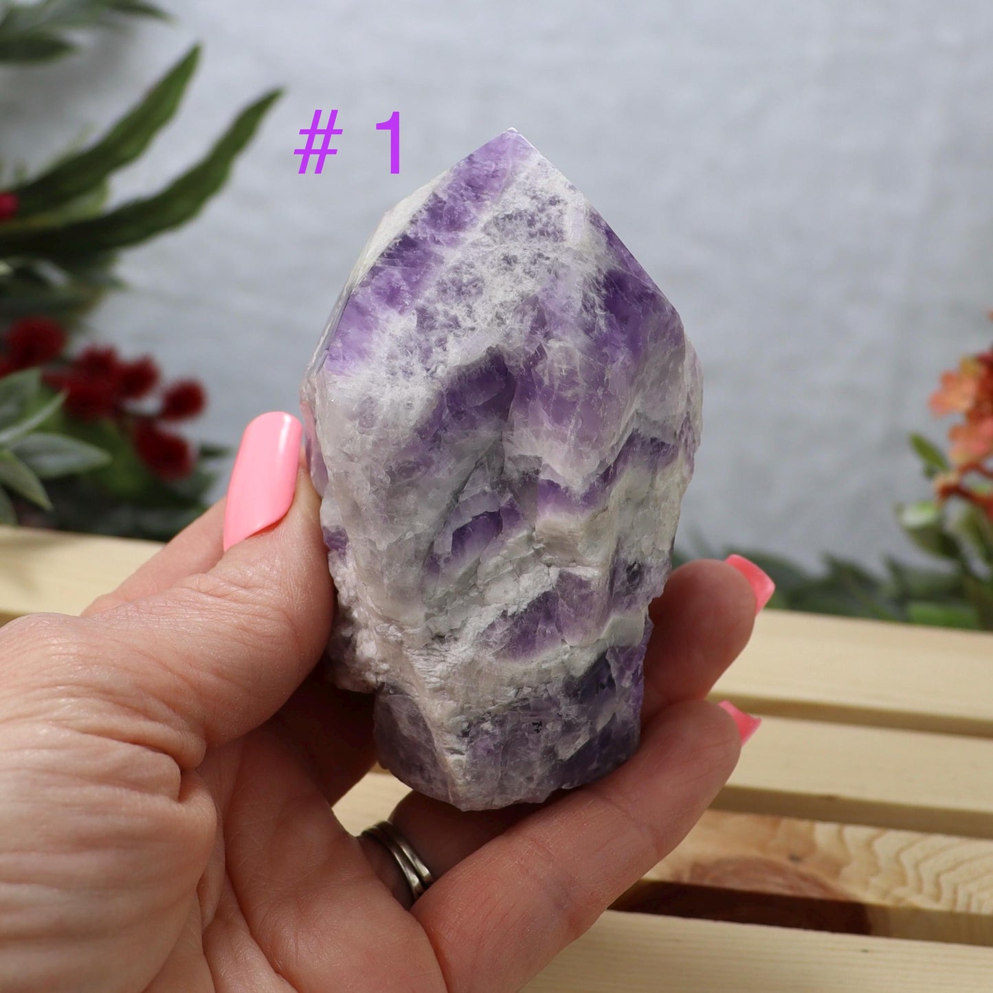 Chevron Amethyst Point: Semi Polished Dream Amethyst, Choose Your Favorite