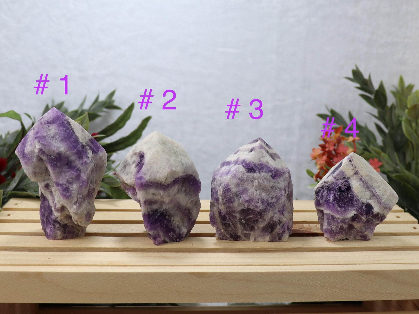 Chevron Amethyst Point: Semi Polished Dream Amethyst, Choose Your Favorite