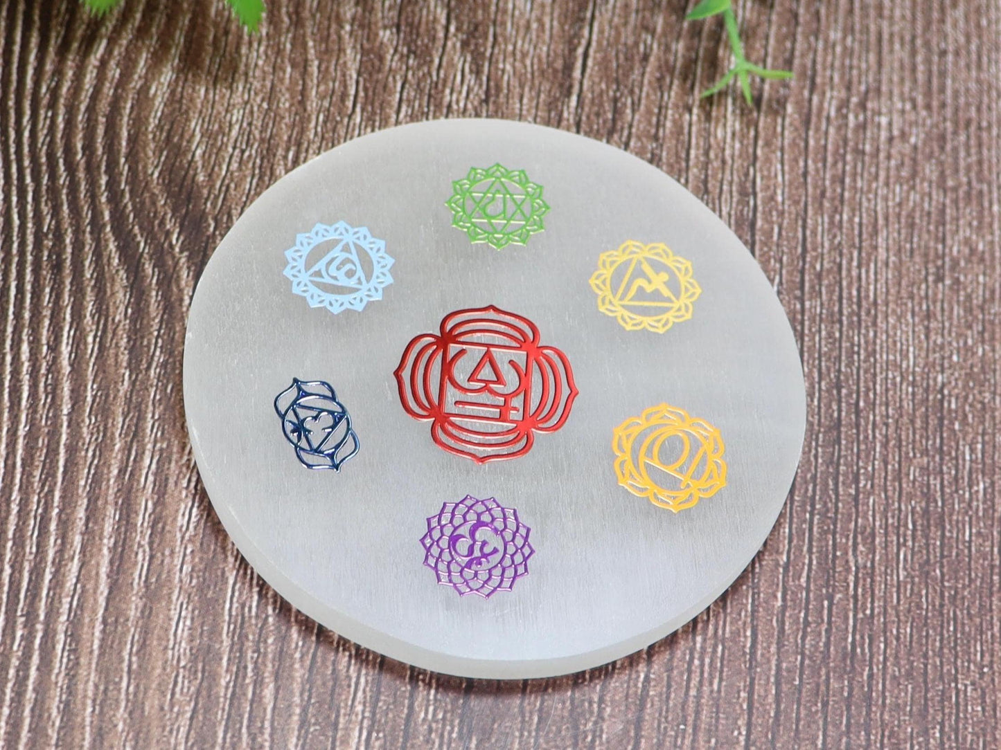 Selenite 7 Chakra Charging Plate Disk