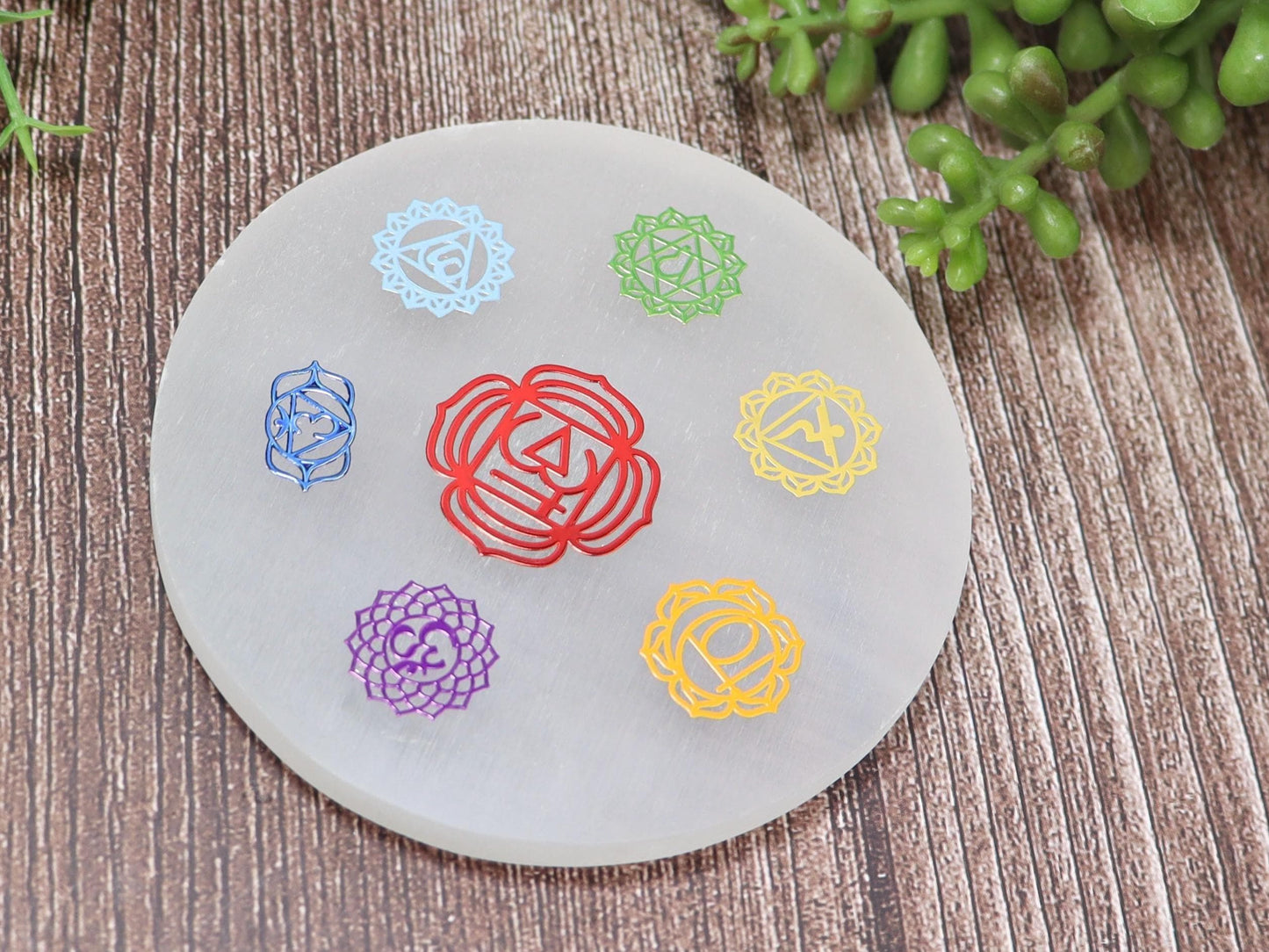 Selenite 7 Chakra Charging Plate Disk