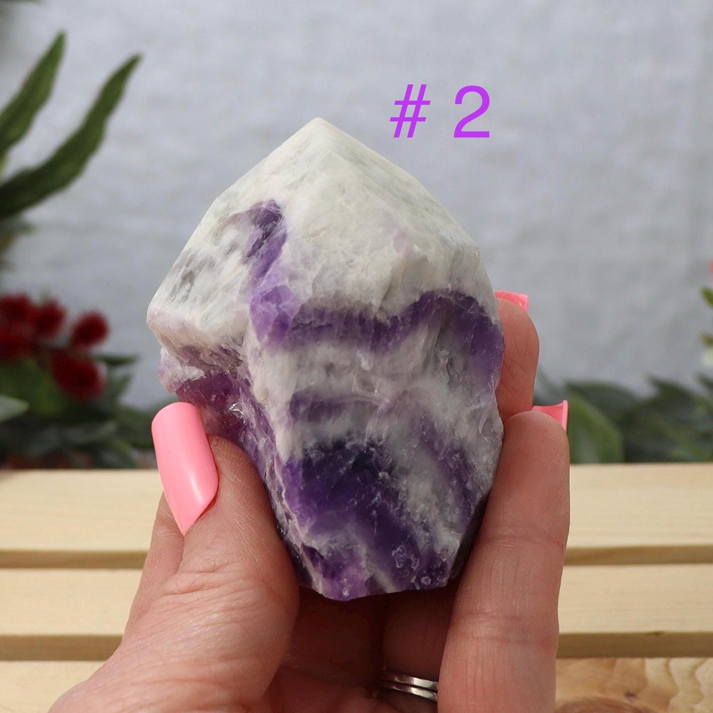 Chevron Amethyst Point: Semi Polished Dream Amethyst, Choose Your Favorite