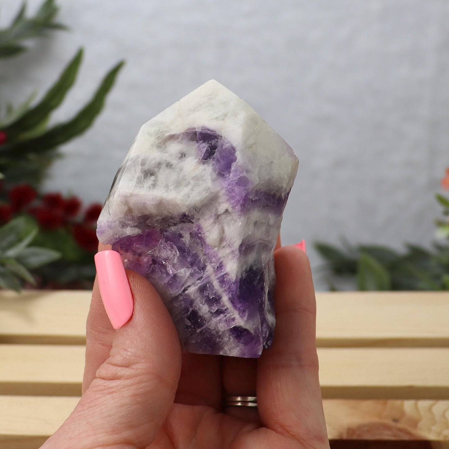 Chevron Amethyst Point: Semi Polished Dream Amethyst, Choose Your Favorite